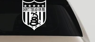 Gadsden Don't Tread On Me Shield Freedom Military Car or Truck Window Vinyl Decal Sticker