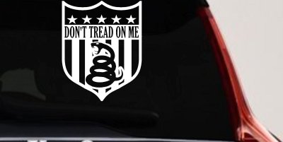 Gadsden Don't Tread On Me Shield Freedom Military Car or Truck Window Vinyl Decal Sticker