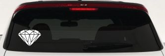 Diamond Car or Truck Window Decal Sticker (White)