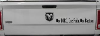 One Lord One Faith One Baptism Christian Car or Truck Window Decal Sticker (Black)