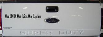 One Lord One Faith One Baptism Christian Car or Truck Window Decal Sticker (Black)