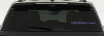 One Lord One Faith One Baptism Christian Car or Truck Window Vinyl Decal Sticker (Purple)