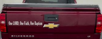 One Lord One Faith One Baptism Christian Car or Truck Window Decal Sticker (White)