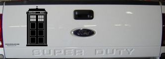 Dr Who Tardis Police Box Sci Fi Car or Truck Window Decal Sticker (Black)