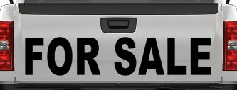 For Sale Resale Auto Car or Truck Window Decal Sticker (Black)