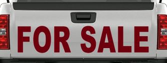 For Sale Resale Auto Car or Truck Window Decal Sticker (Burgundy)