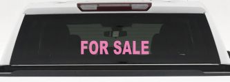 For Sale Resale Auto Car or Truck Window Vinyl Decal Sticker (Pink)
