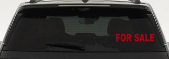 For Sale Resale Auto Car or Truck Window Vinyl Decal Sticker (Red)