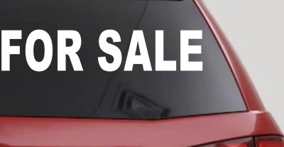 For Sale Resale Auto Car or Truck Window Vinyl Decal Sticker