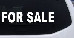 For Sale Resale Auto Car or Truck Window Decal Sticker