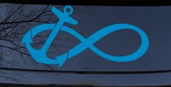 Anchor Infinity Car or Truck Window Decal Sticker (Blue)