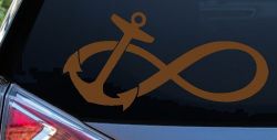 Anchor Infinity Car or Truck Window Vinyl Decal Sticker (Copper)
