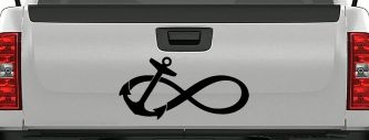 Anchor Infinity Car or Truck Window Vinyl Decal Sticker (Matte Black)