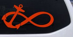 Anchor Infinity Car or Truck Window Decal Sticker (Orange Red)