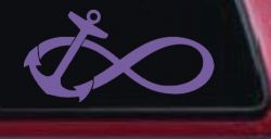 Anchor Infinity Car or Truck Window Decal Sticker (Purple)