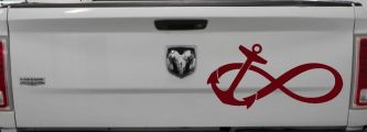 Anchor Infinity Car or Truck Window Vinyl Decal Sticker (Purple Red)