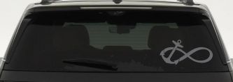 Anchor Infinity Car or Truck Window Decal Sticker (Silver)