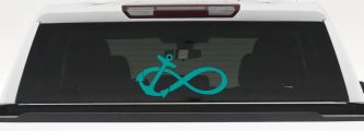Anchor Infinity Car or Truck Window Vinyl Decal Sticker (Turquoise)