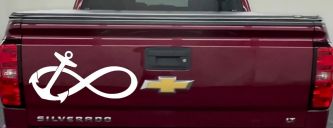 Anchor Infinity Car or Truck Window Decal Sticker (White)