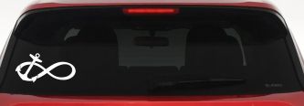 Anchor Infinity Car or Truck Window Decal Sticker (White)