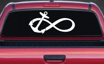 Anchor Infinity Car or Truck Window Decal Sticker