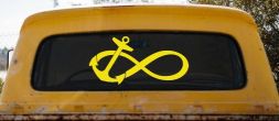 Anchor Infinity Car or Truck Window Vinyl Decal Sticker (Yellow)