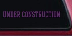 Under Construction Car or Truck Window Decal Sticker (Violet)