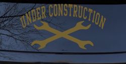 Under Construction Crossed Wrenches Motor Sports Car or Truck Window Decal Sticker (Gold)