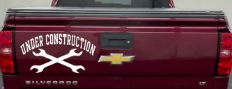 Under Construction Crossed Wrenches Motor Sports Car or Truck Window Vinyl Decal Sticker