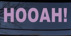 Army Hooah Military Car or Truck Window Decal Sticker (Lilac)