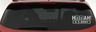 Hooah US Army Military Car or Truck Window Decal Sticker (Light Gray)