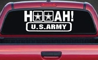 Hooah US Army Military Car or Truck Window Decal Sticker