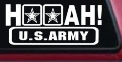 Hooah US Army Military Car or Truck Window Decal Sticker