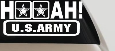 Hooah US Army Military Car or Truck Window Vinyl Decal Sticker