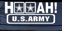 Hooah US Army Military Car or Truck Window Decal Sticker