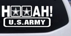 Hooah US Army Military Car or Truck Window Decal Sticker