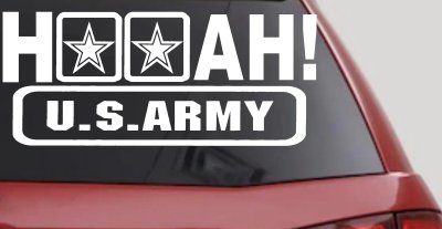 Hooah US Army Military Car or Truck Window Vinyl Decal Sticker