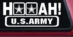 Hooah US Army Military Car or Truck Window Decal Sticker