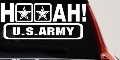 Hooah US Army Military Car or Truck Window Vinyl Decal Sticker