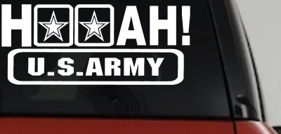 Hooah US Army Military Car or Truck Window Vinyl Decal Sticker