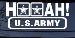 Hooah US Army Military Car or Truck Window Decal Sticker