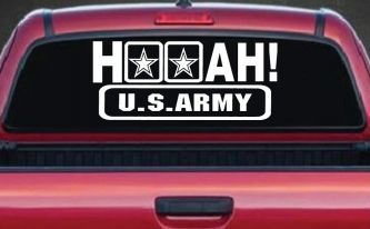 Hooah US Army Military Car or Truck Window Decal Sticker