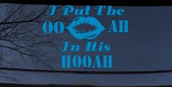 I Put The OO AH In His HOOAH Military Car or Truck Window Decal Sticker (Blue)