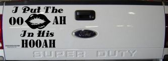 I Put The OO AH In His HOOAH Military Car or Truck Window Vinyl Decal Sticker (Matte Black)