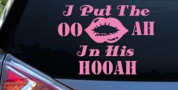 I Put The OO AH In His HOOAH Military Car or Truck Window Vinyl Decal Sticker (Pink)