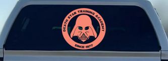 Star Wars Death Star Training Academy Darth Vader Sci Fi Car or Truck Window Decal Sticker (Coral)