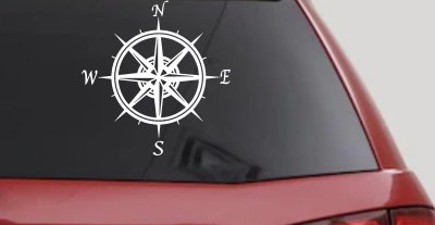Compass Rose Car or Truck Window Vinyl Decal Sticker