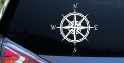 Compass Rose Car or Truck Window Decal Sticker