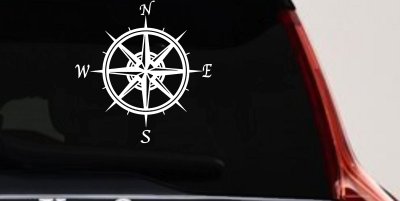 Compass Rose Car or Truck Window Vinyl Decal Sticker