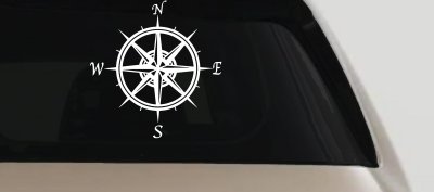 Compass Rose Car or Truck Window Vinyl Decal Sticker